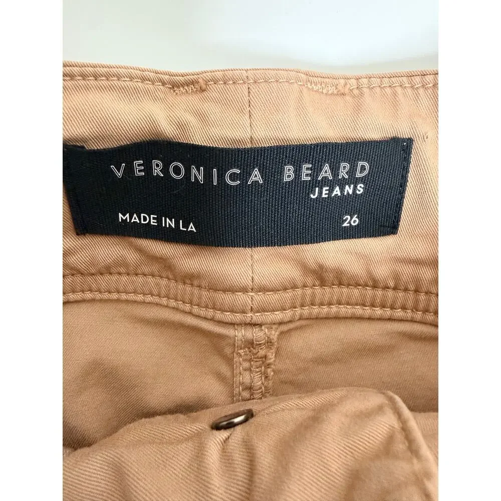 Veronica Beard Women’s Belisa Wide Leg High Rise Jeans Pants Wash Mushroom Sz 26